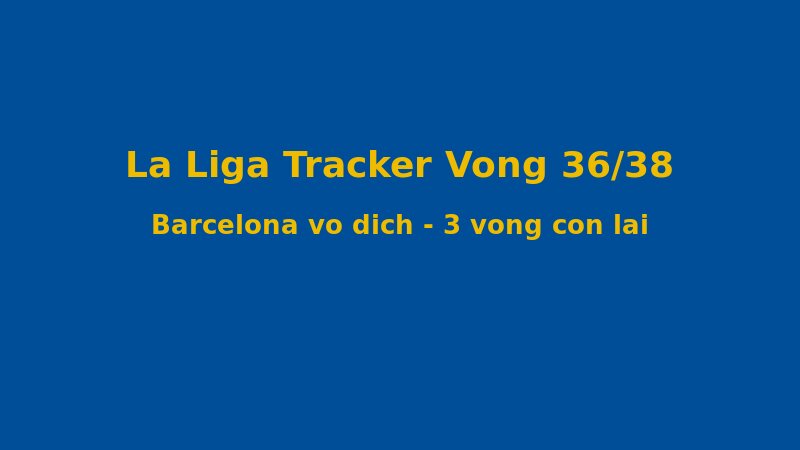 La Liga 2025/26 – Vòng 36/38: Tracker B?ng X?p H?ng Sau Khi Barcelona V? ??ch